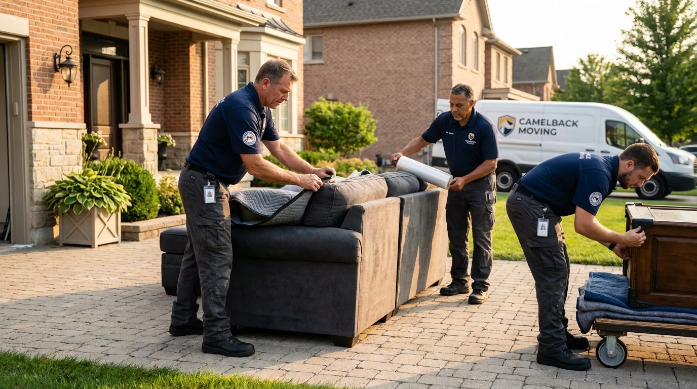 Large estate moving crew wrapping furniture in Mantachie, MS